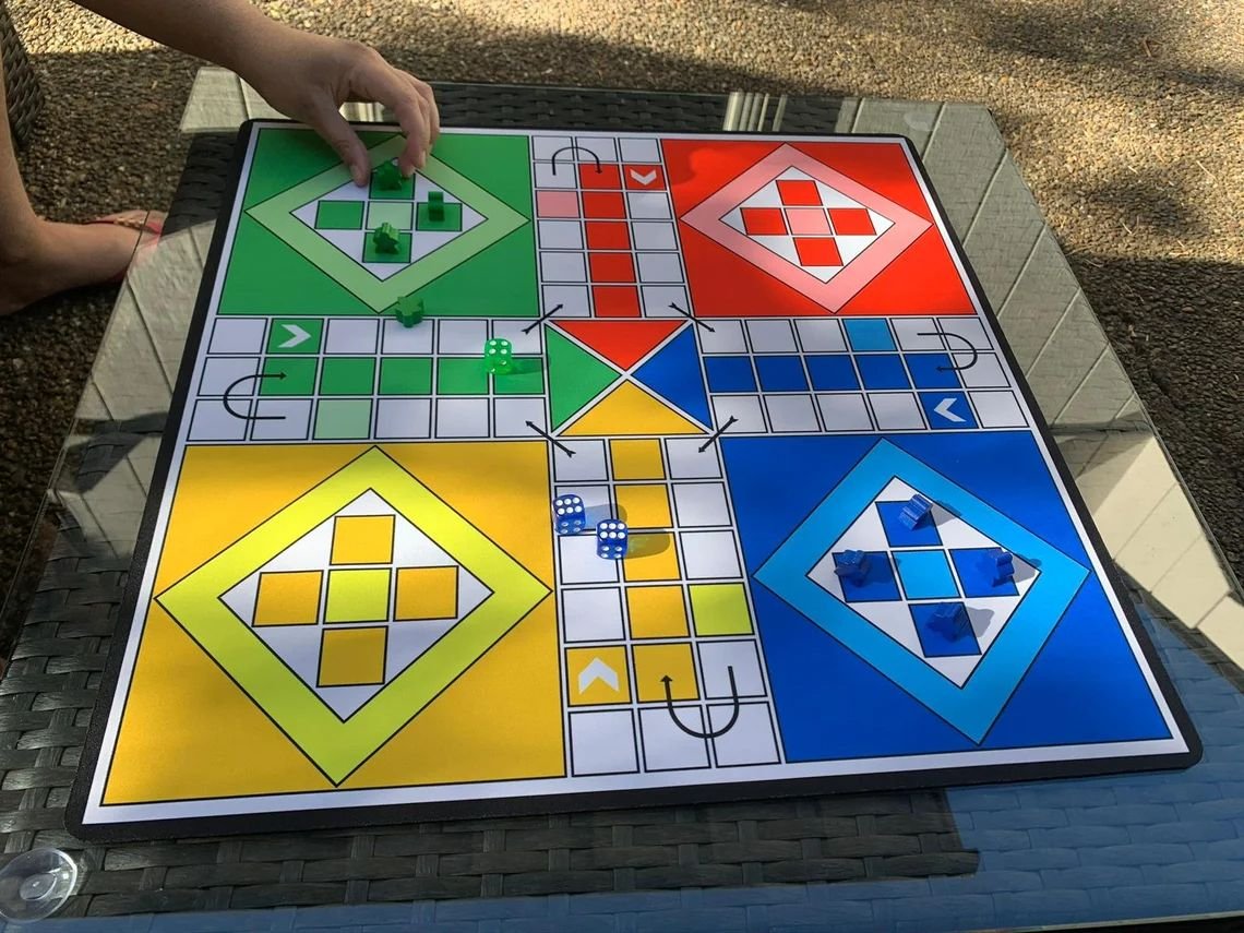 Luxury Deluxe Neoprene Parcheesi & Snakes and Ladders Game Set - Image 5